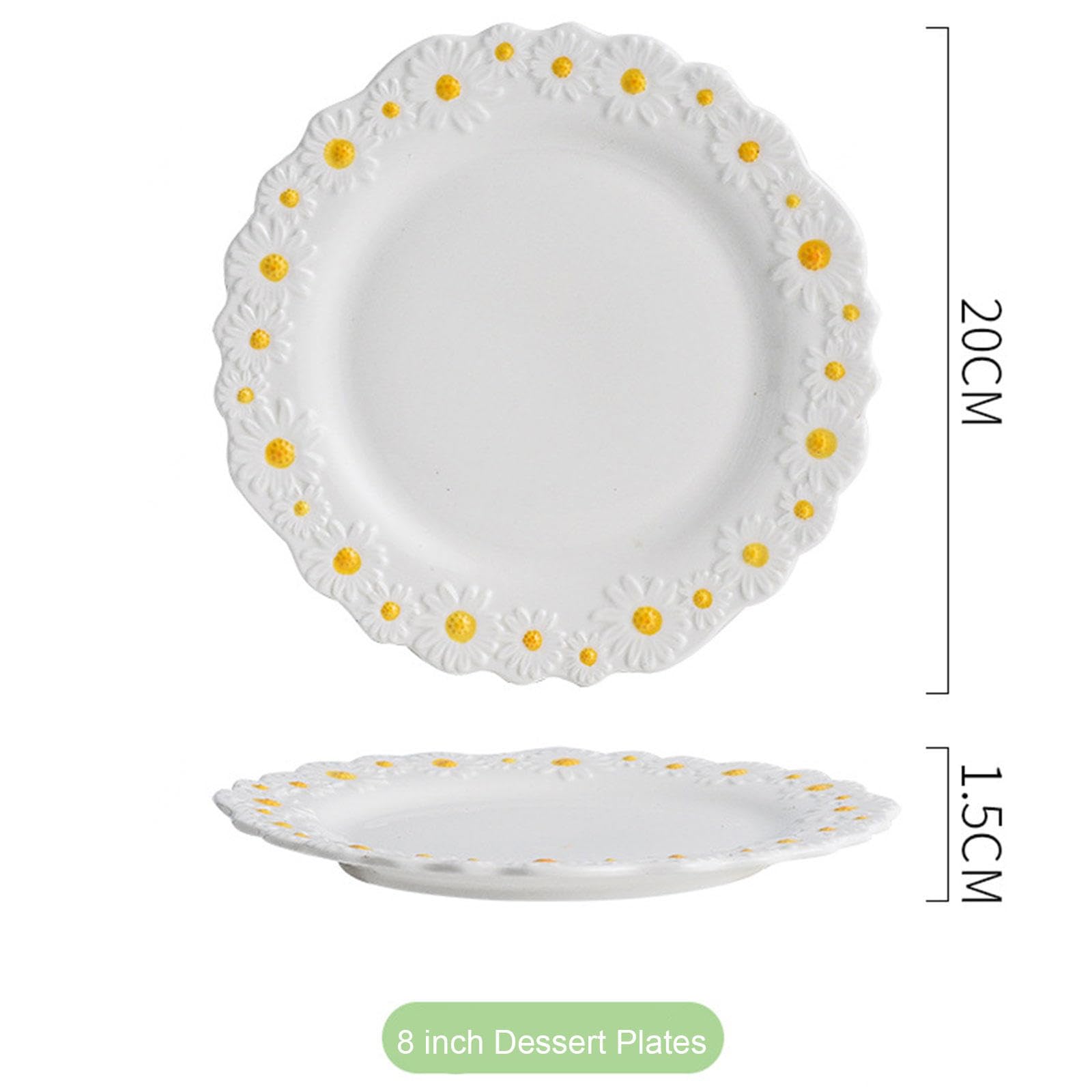 Amazon.co.jp: セラミックディナープレート2枚セット、 エンボスリムの